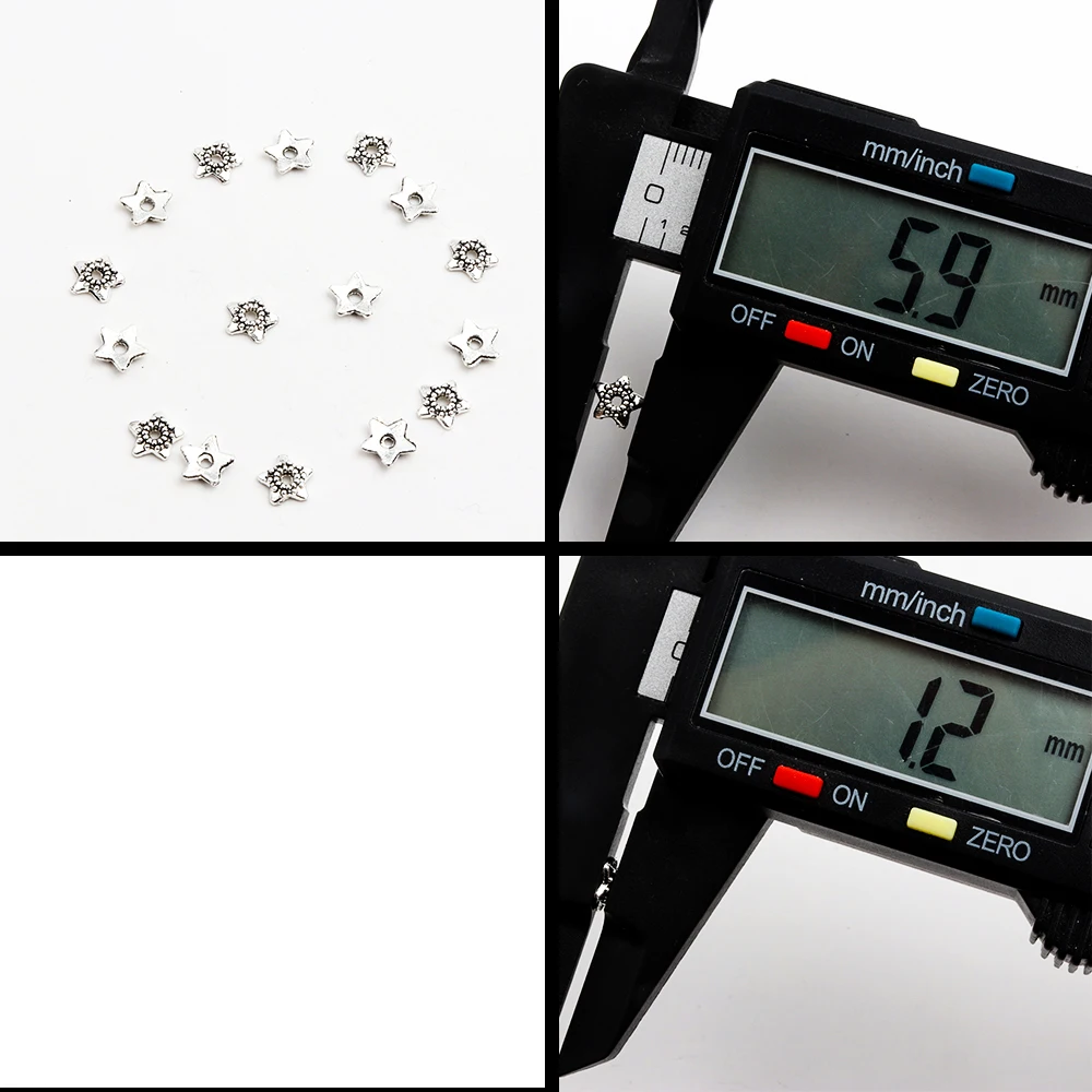 50 stücke Alte Kupfer Splitter Gold Bronze Fünfzackigen Stern Mit Loch Form Metall Spacer Bead Caps Für Halskette armband Schmuck – Detail 11