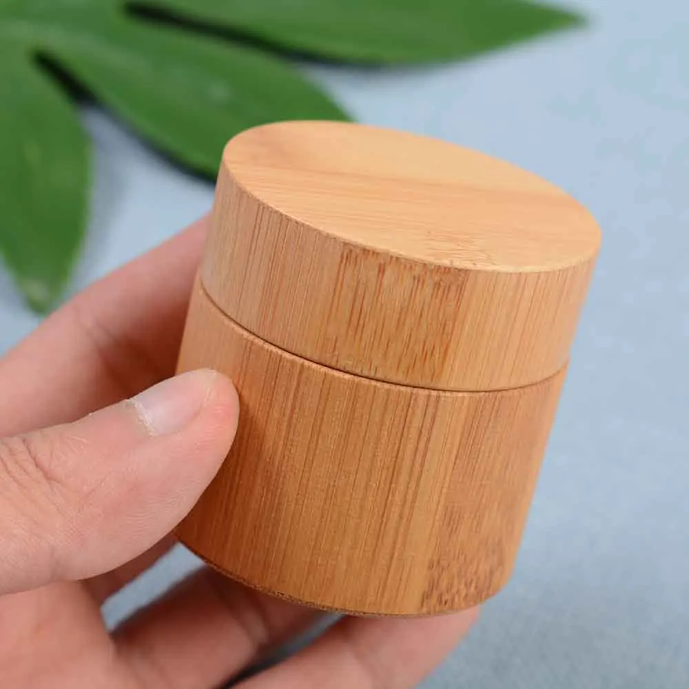 3g/10g/15g/ 30g Natural Bamboo Refillable Bottle Cosmetics Jar Box Makeup Cream Storage Pot Container Portable Round Bottle