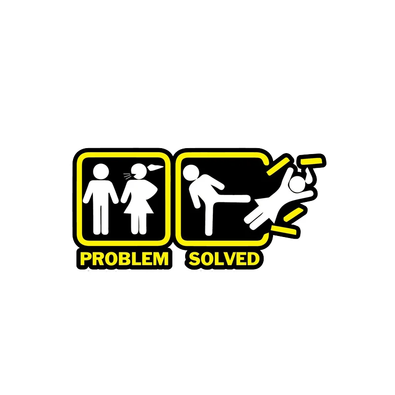 New Annoying Wife Girlfriend Problem Solved Car Stickers Bumper Rear Windshield  Suv Decals Auto Exterior Decoration KK13*6cm