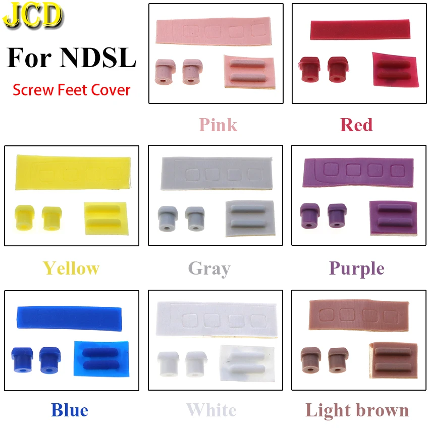 JCD 1 Set 8 Colors Optional Screw Feet Cover for DS Lite For NDSL Game Console Screw Feet Cover Rubber Pad