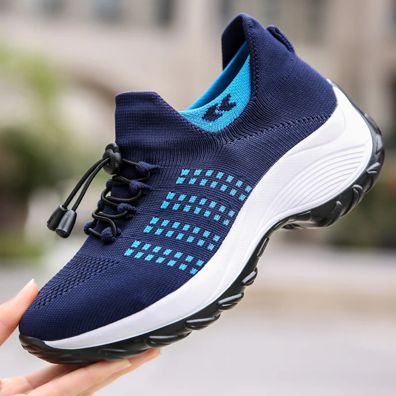 2021 Women Flat Platform Shoes Woman Sneakers for Women Breathable Mesh Tenis Ladies Shoes for Sock Sneakers Zapatillas Mujer