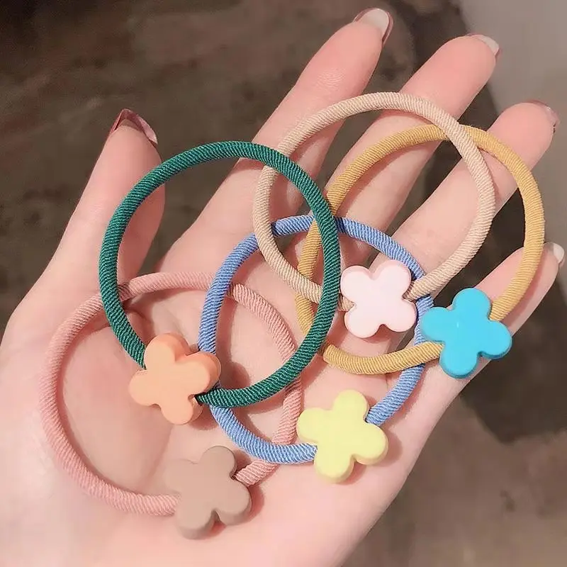 High Elastic Heart Bear Round Shape Rubber Bands For Women Hair Band Kids Children Sweet Candy Colors Hairbands Hair Accessories