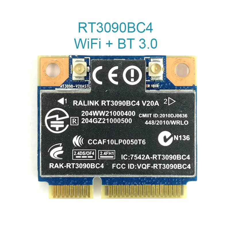 Ralink RT3090BC4 WiFi และบลูทูธ3.0มินิ PCI-E Card 300M 602992-001 802.11n WIFI การ์ด RT3090 WLAN สำหรับ HP CQ42 CQ62 4420วินาที