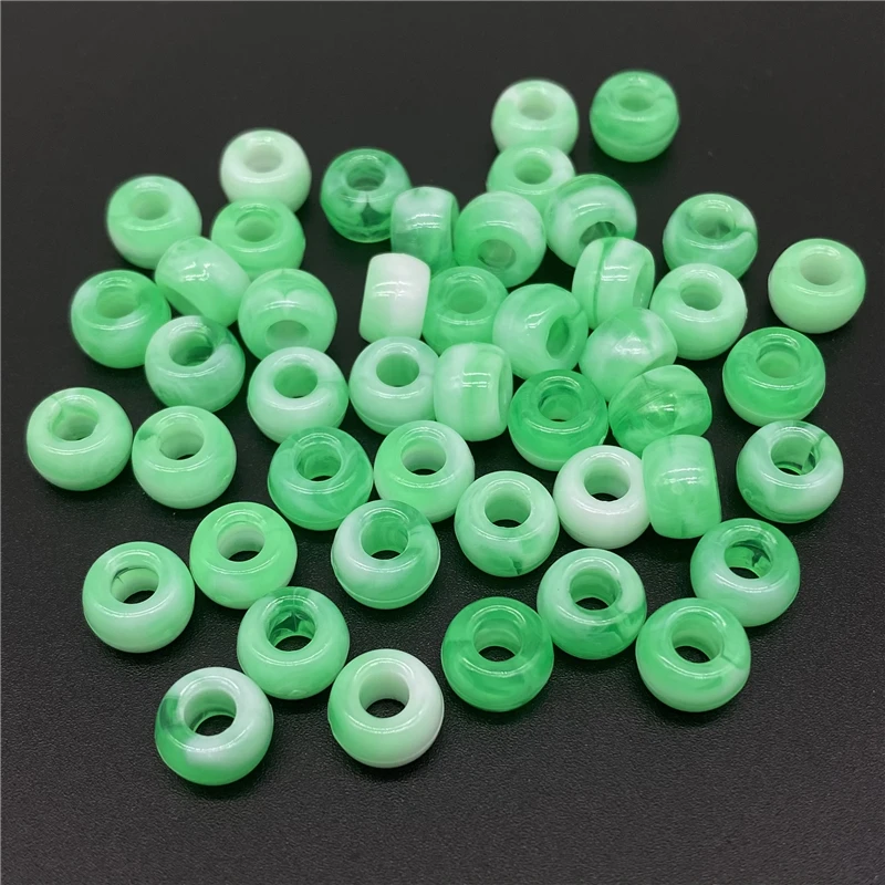 50pcs 6x9mm Big Hole Acrylic Beads Hair  Loose Spacer  for Jewelry Making Necklaces Earrings Bracelets Handmade Diy