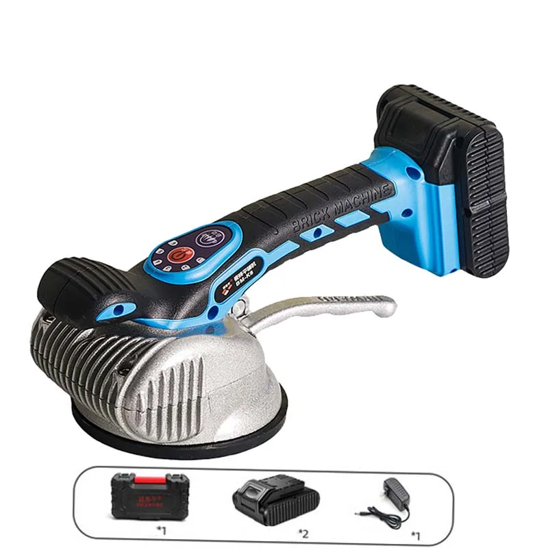 Automatic Tile Vibrator 6 Gears Handheld Tile Tiling Machine 2 Batteries Lock Button Lion Rechargeable