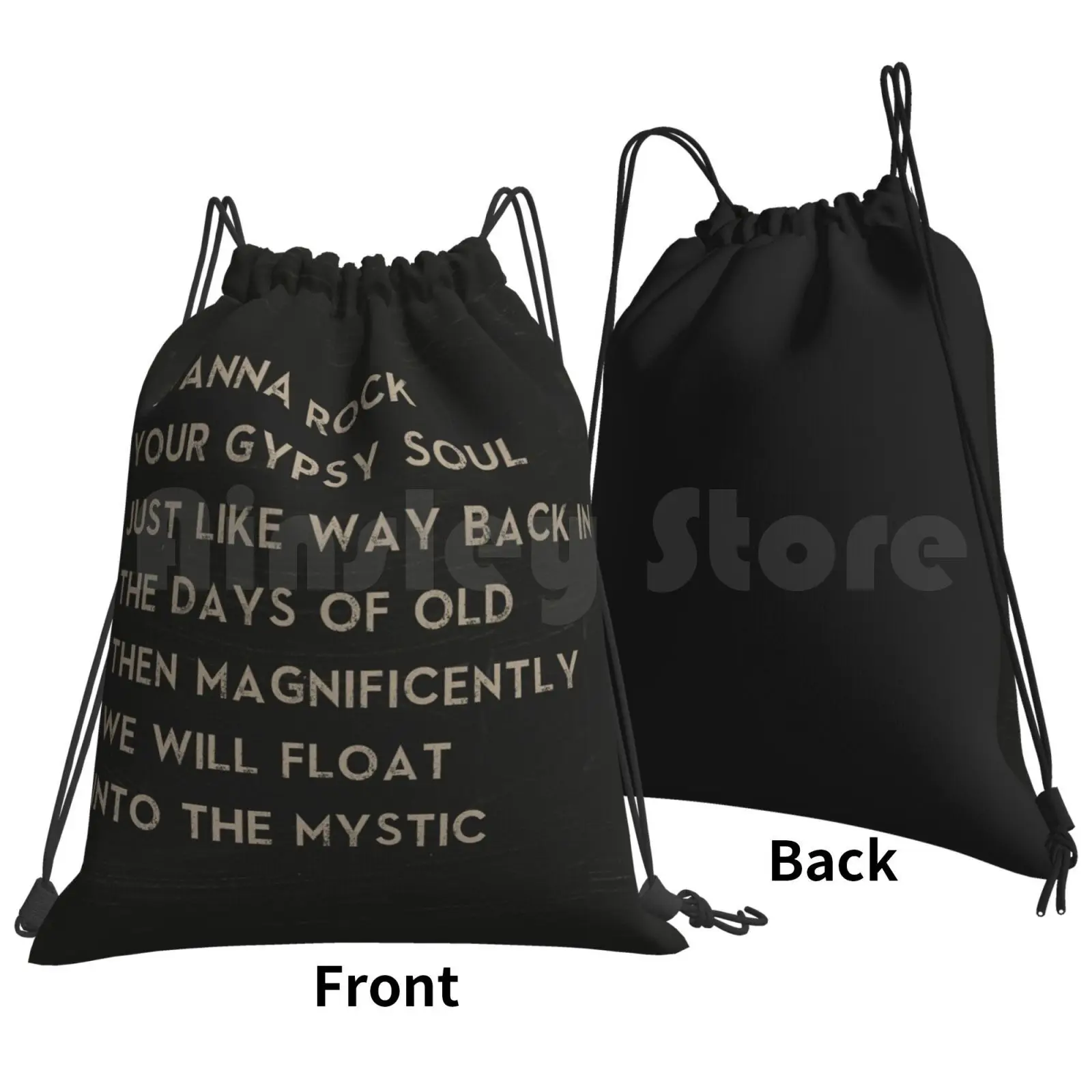 Into The Mystic Backpack Drawstring Bag Riding Climbing Gym Bag Wanna Gypsy Soul Days Of Old Into The Mystic Van Morrison