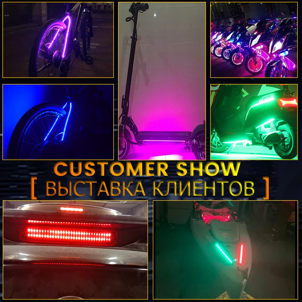 2PCS 30CM 60CM 1210 LED Flowing Knight Rider Strip Light 12V Car/Motor/Bike Decorate Strips Blue Green Red White Amber Pink RGB