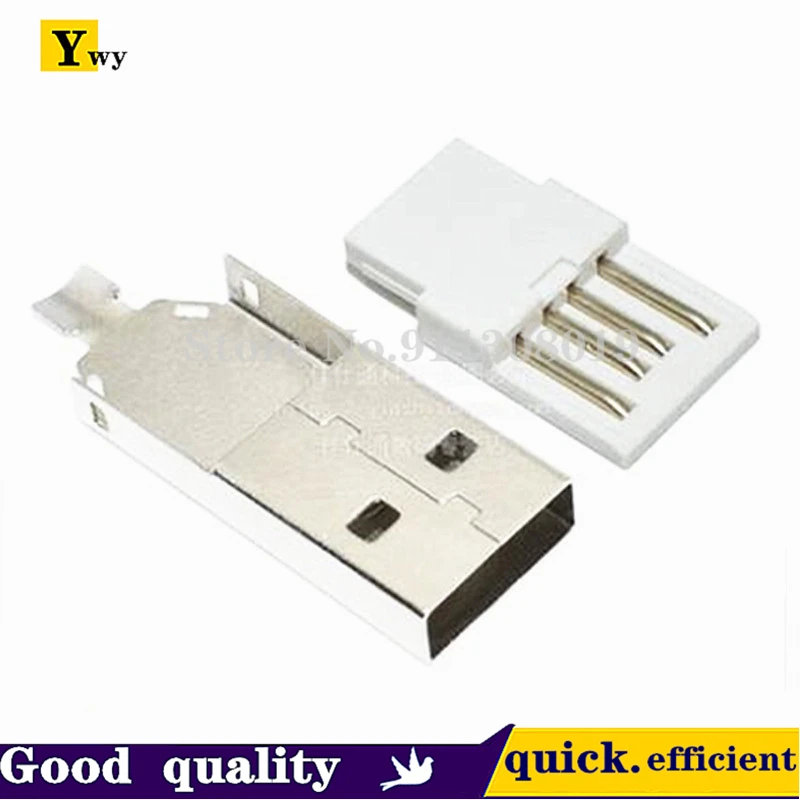 10Sets/LOT  USB A male welding wire connector male plug plug welding (one three-piece) three-piece set