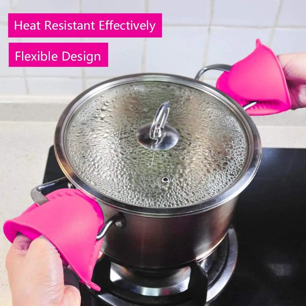 Kitchen Silicone Heat Resistant Gloves Clips Insulation Non Stick Anti-slip Pot Bowel Holder Clip Cooking Baking Oven Mitts