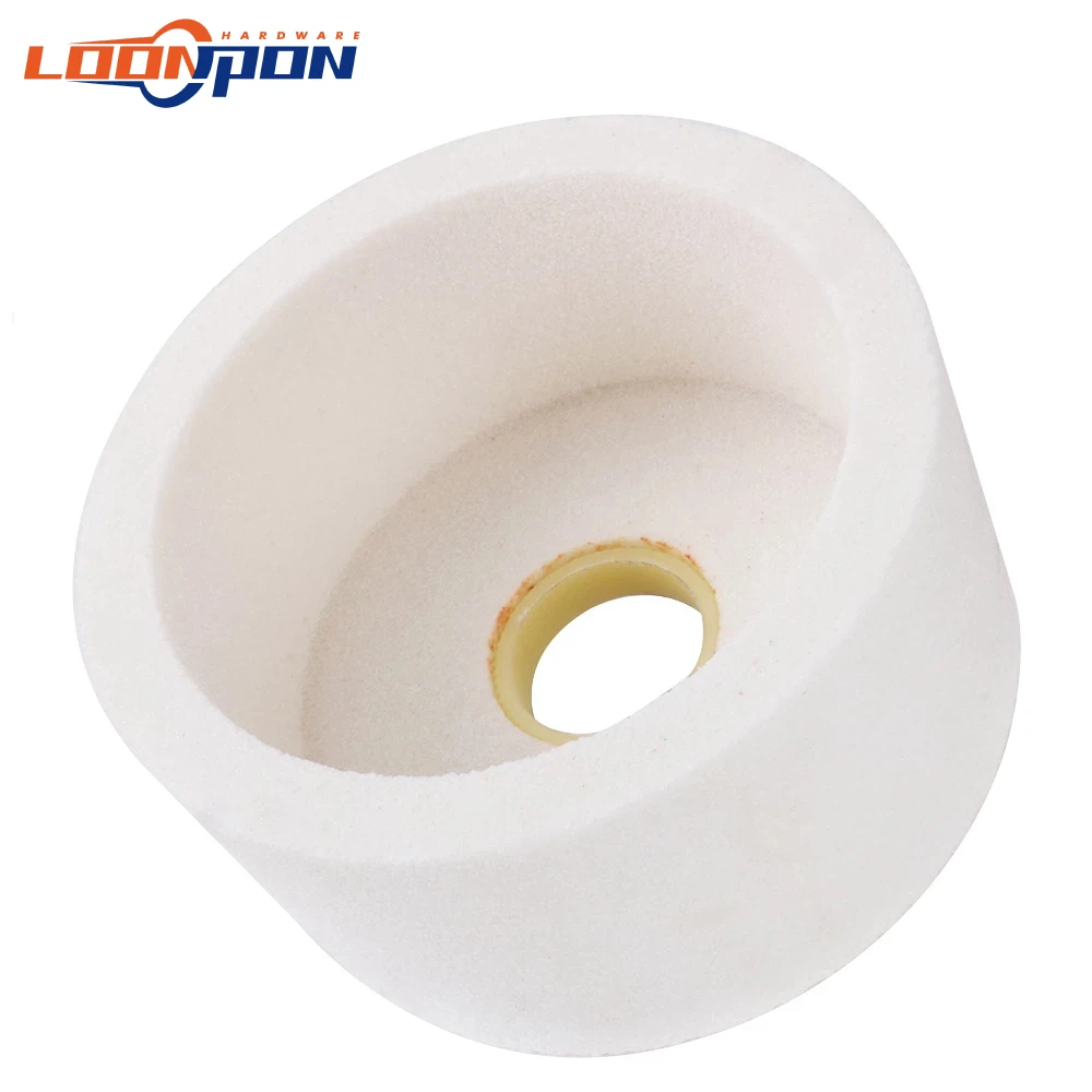 4/5/6Inch Đá Mài Cốc Sứ Corundum Mài Mòn Bánh Xe Máy Xay 60/80 Nhám Để Đánh Bóng mài Kim Loại Đá Cẩm Thạch Sắc Nét Hơn Dụng Cụ