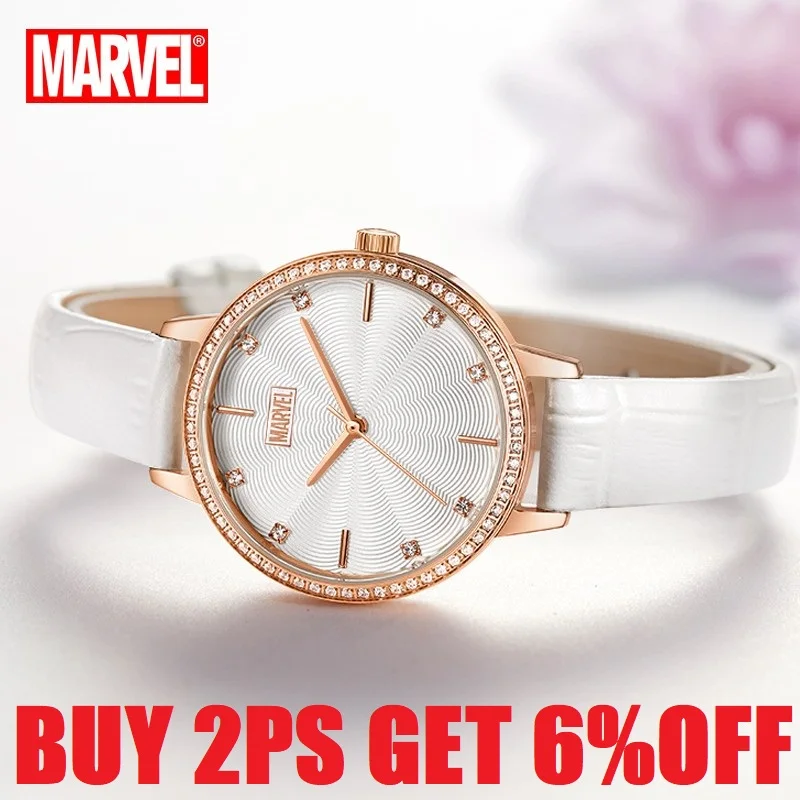 Marvel Official Women Fashion Casual Quartz Wristwatch The Avengers Cartoon Crystal Glass Female Girl Lovely Urban Clock