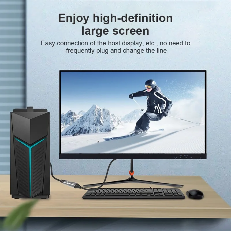 CableDeconn ديسبلايبورت 8K تمديد كابل 4K @ 120Hz 8K @ 60Hz الترا HD محول الفيديو للحصول على شاشة كمبيوتر شخصي