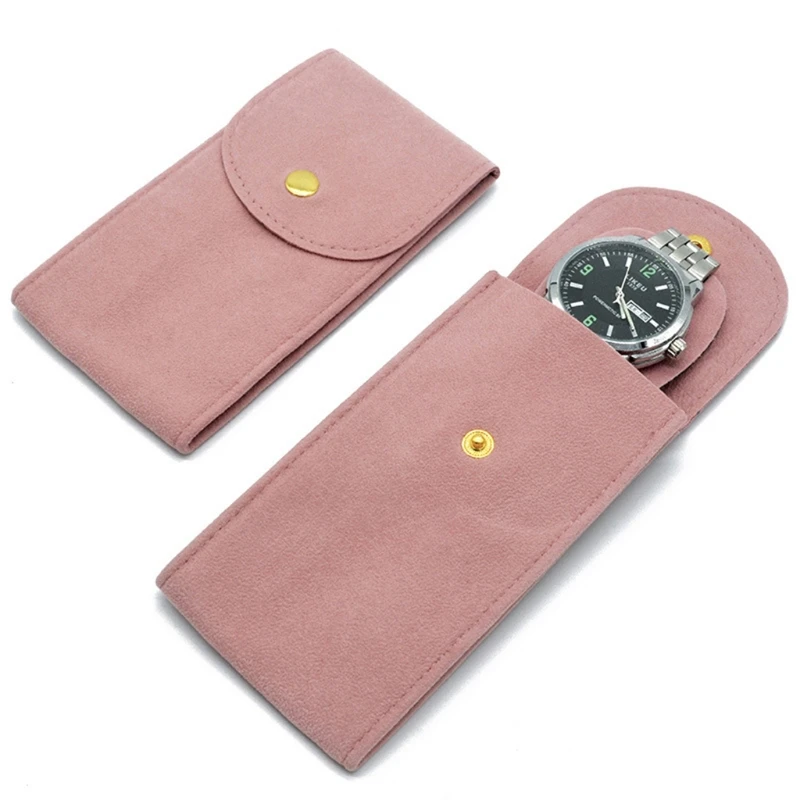 Velvet Snap Watch Bag Flannel Bag Packaging Bag Ring Bracelet Gift Bag Travel Storage Case for Men Women Watch lovers