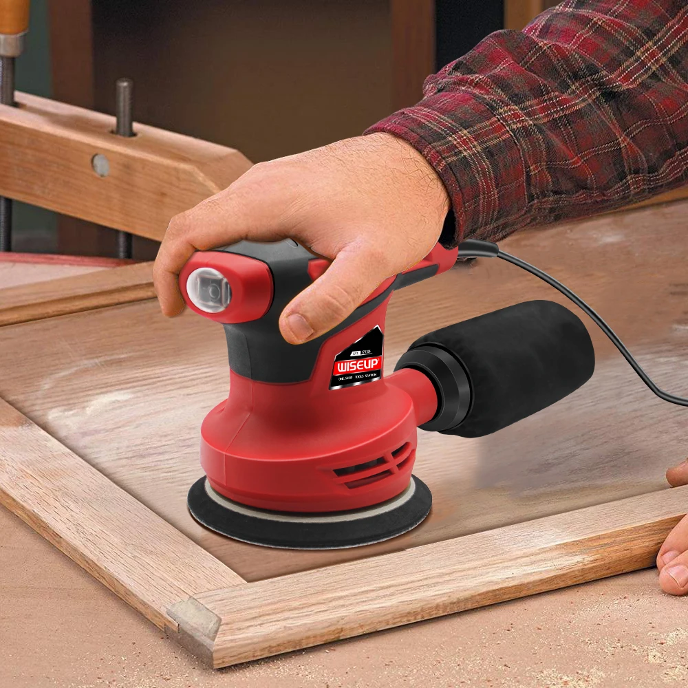 WISEUP 280W Sander ตัวแปรความเร็วขัดเครื่องฝุ่นกระเป๋า5ชิ้นวอลเปเปอร์เครื่องมือขัด