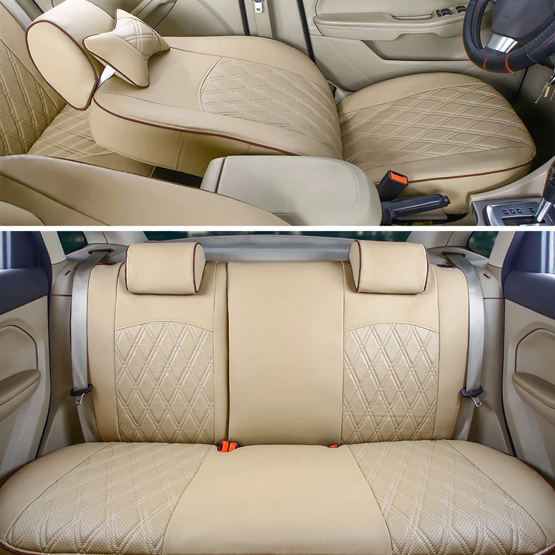 AutoDecorun PU Leather Custom Fit Cover Seat for Hyundai Veracruz 2007 2011 Seat Covers for Cars Accessories Protector 20PCS/Set