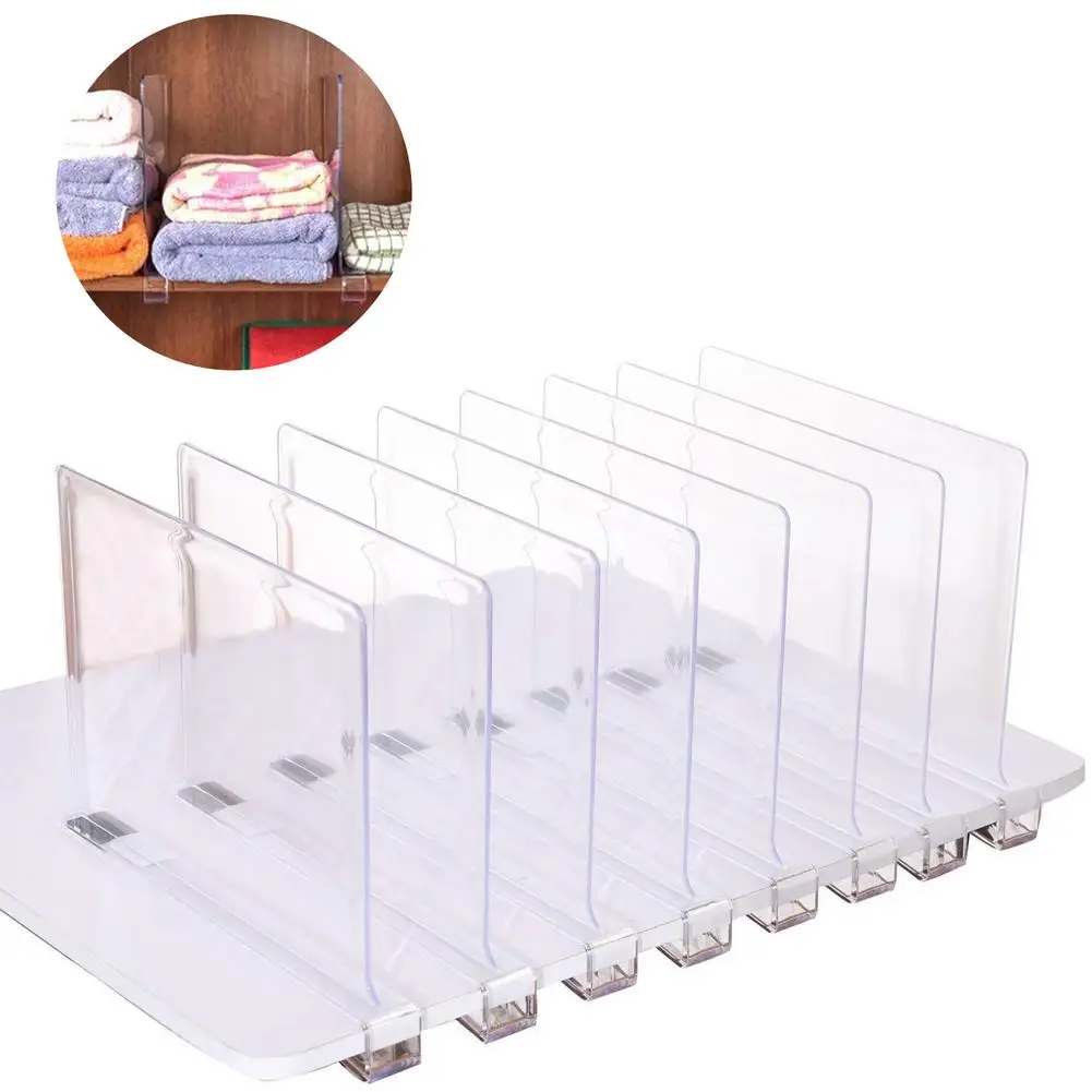 Transparent Acrylic Shelf Dividers Anti-broken Closet Shelf Separator Organizer For Home Anti-scratch Flapper For Kitchen