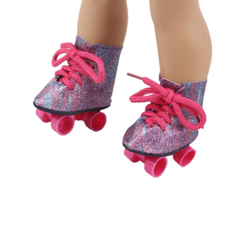 Chaussures de patins en beurre pour fille américaine, accessoires de jouets NenDESIGN, articles pour nouveau-nés, 7.5 cm, 18 po, 43 cm