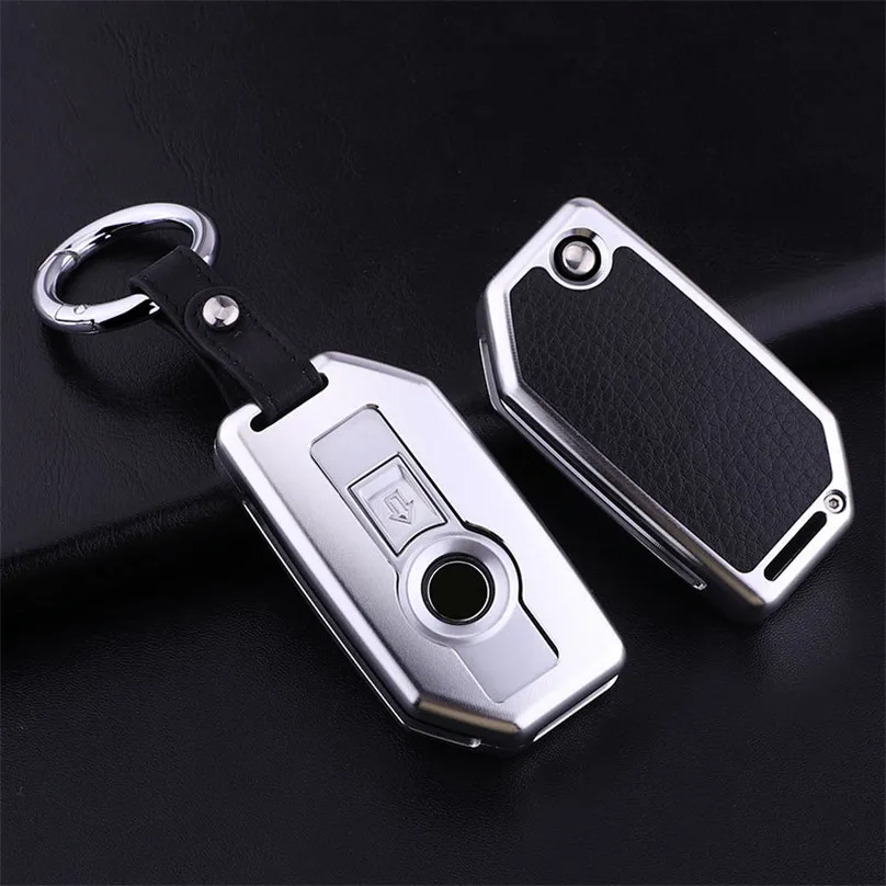 Aluminum Alloy+Leather Key Case Cover Key Shell for BMW 1200GS ADV RS XR 750GS K1200S R1200R K1600GTL HP4 K1200R R1200RT