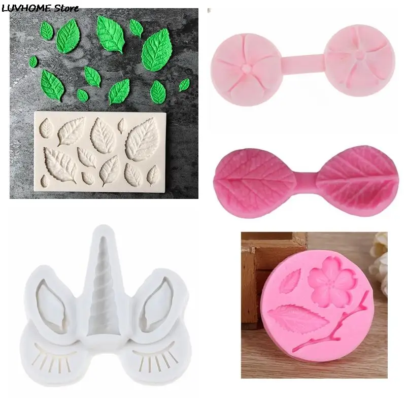 Silicone Cake Decorating Horse Horn Leaf Flower Peach Silicone Mold Fondant Mold Chocolate Baking Mould DIY Craft Soap Moulds