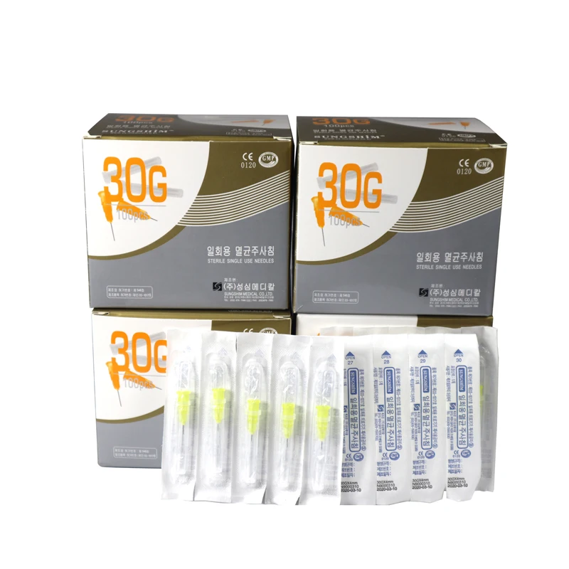 30g 32g 34g 4mm 6mm 13mm Meso Sharp Tip Needle Meso Disposable Painless Small Needle Hypodermic Disposable for Skin Booster