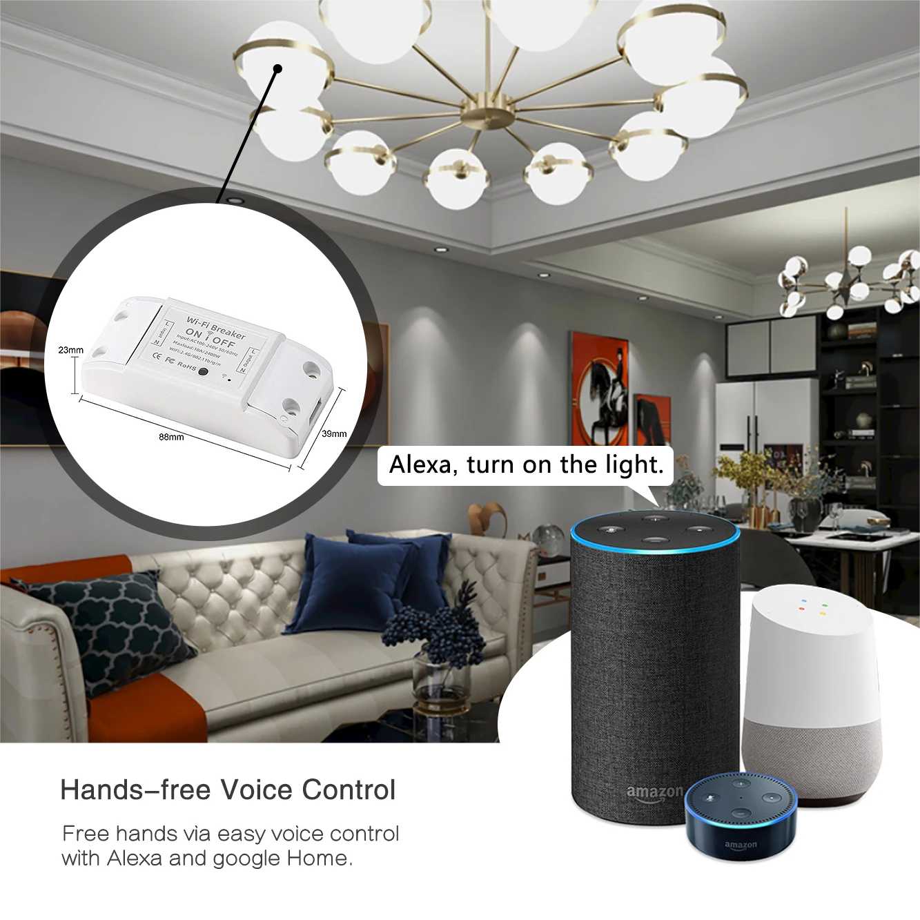 UBARO Tuya Wi-Fi Smart Home Breaker Switch App Remote Voice Support Control Google Assistant Alexa Intelligent Module Ac100-240V