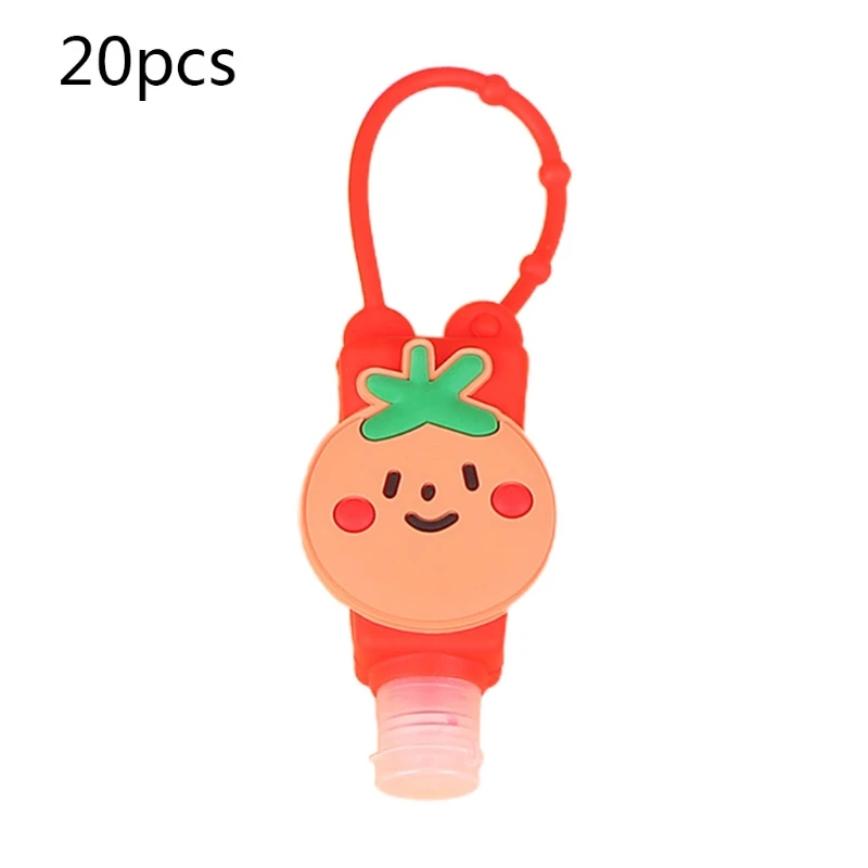 

20Pcs Kids Empty Travel Bottles with Cartoon Silicone Case Keychain Carriers 30ml Refillable Hand Sanitizer Containers