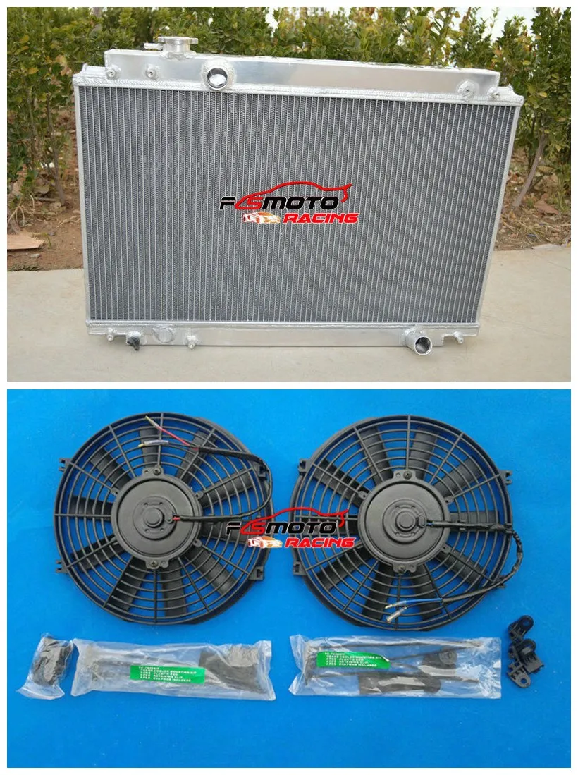 Full Aluminum Radiator + Fan Cooling For Lexus SC300 Z30 /Toyota Soarer JZZ31 3.0L Manual 1991-2000 98 97 96 95 94 93