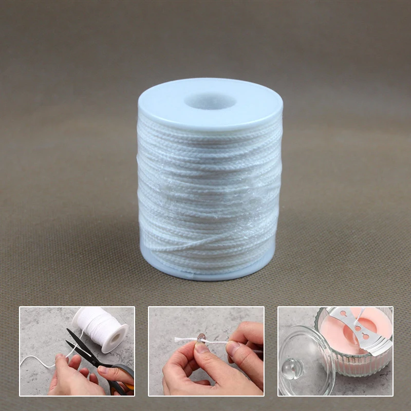 Practical Candle Wicks Cotton Thread Spool Wick Core DIY Candle Making Tool Candle Thread Wax Core Craft Accessories About 61m