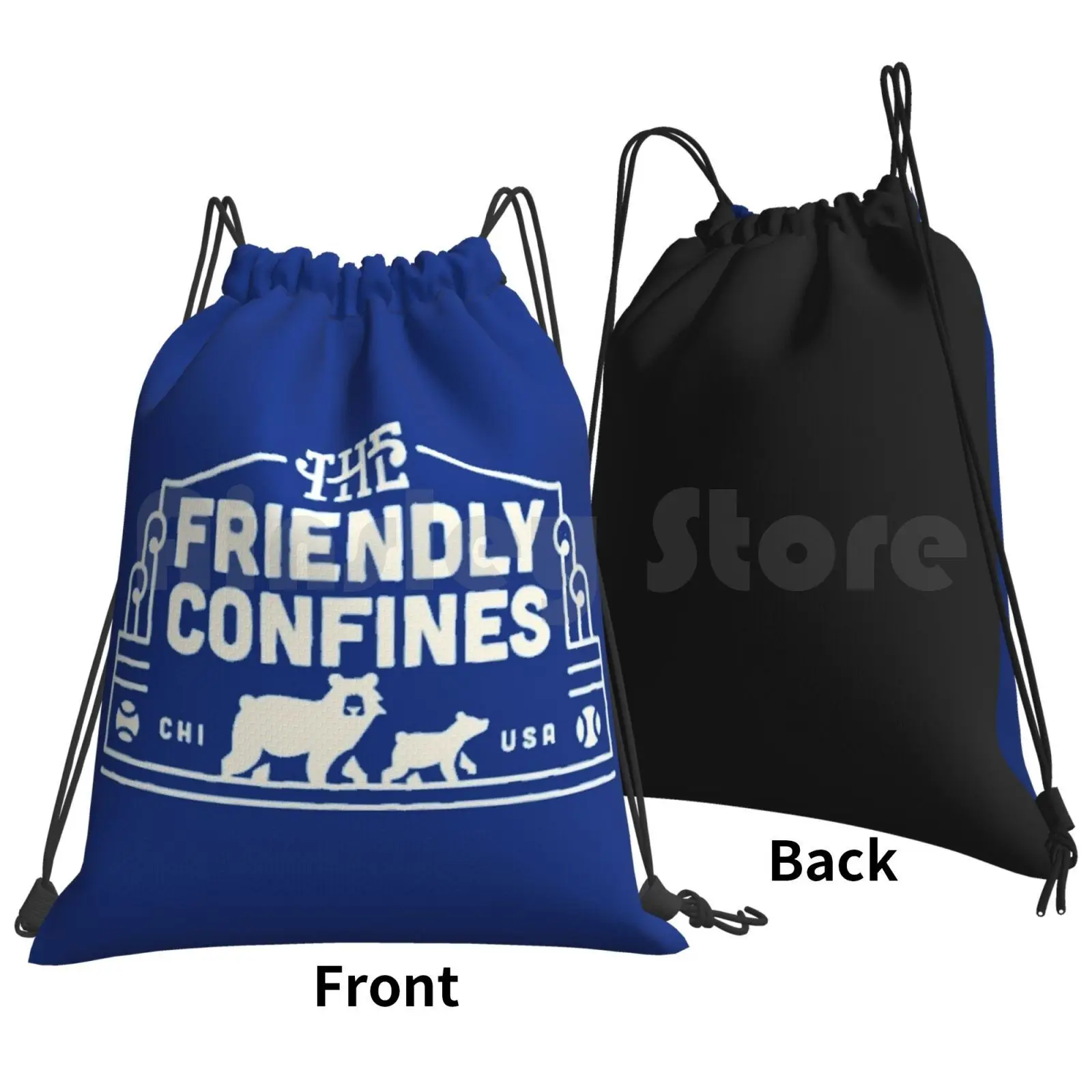 The Friendly Confines-Backpack Drawstring Bag Riding Climbing Gym Bag Friendly Confines Chi Usa Wrigley Wrigley Field