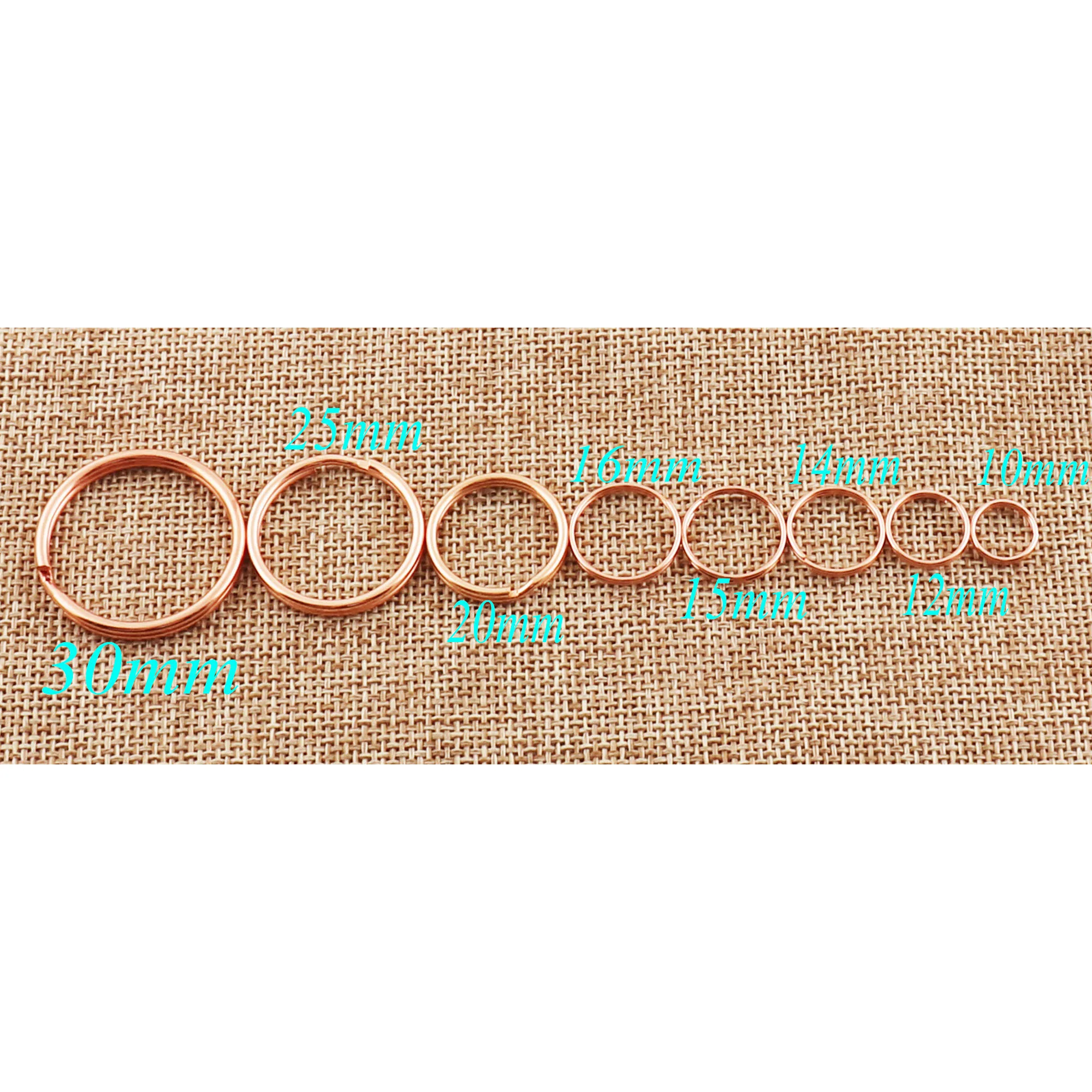 20-100 pcs Rose Gold Split Key Rings leather key chain Key Rings key chains key fob 30mm/25mm/20mm/16mm/15mm/14mm/12mm/10mm