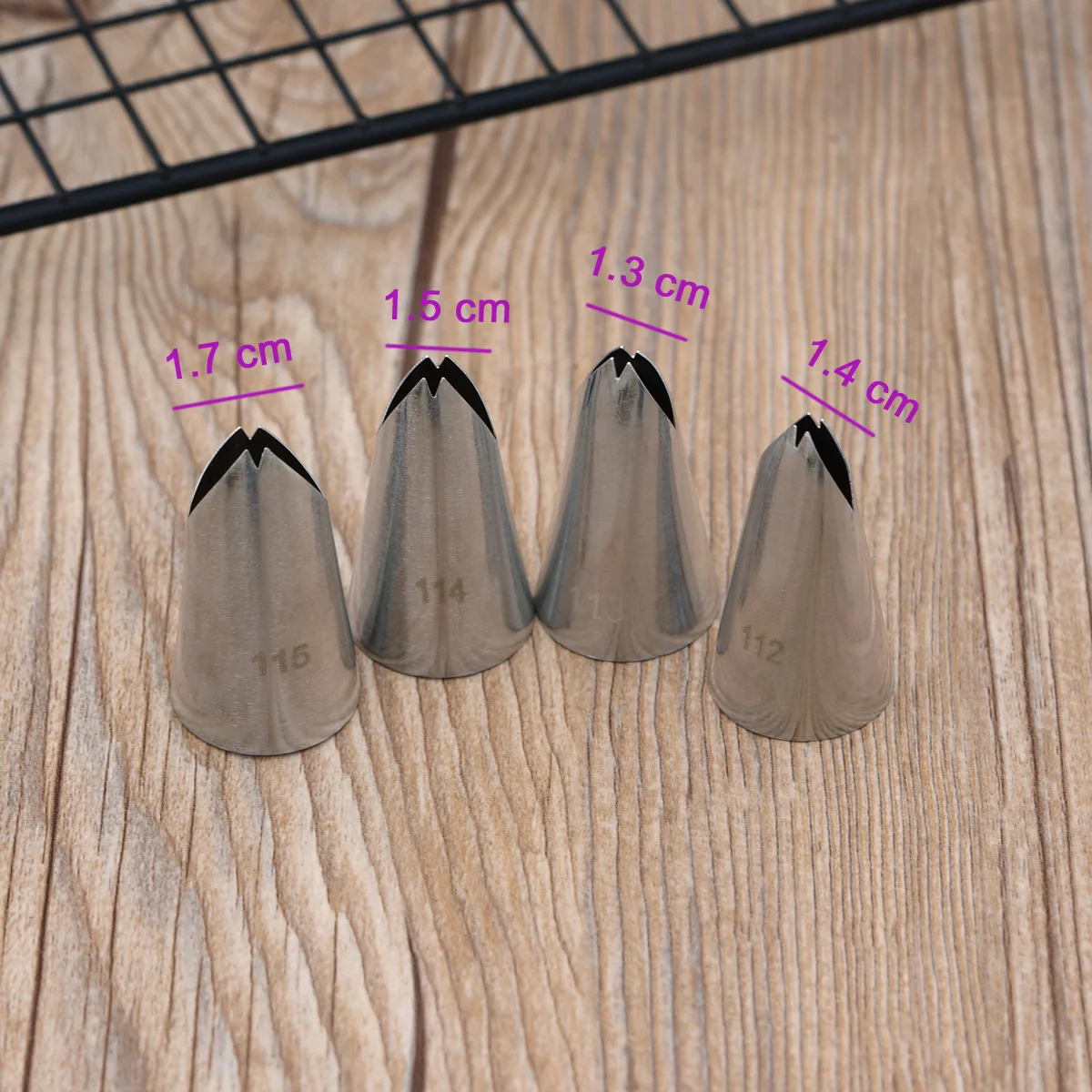 #112 #113 #114 #115 Leaf Shape Piping Nozzle 4 Pcs Set Pastry Icing Tips For Cake Cream Decorating Baking DIY