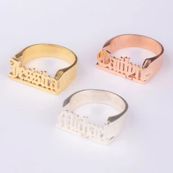 Customized Ring Ancient English Name Men Women Gold Ring Jewelry Gifts Stainless Steel Ring Personalized Couple