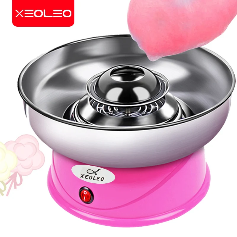 XEOLEO  Candy Floss Machine Mini Electric DIY Sweet Cotton Candy Maker For Cotton Candy Sweet Floss Food Processors Machine Kids