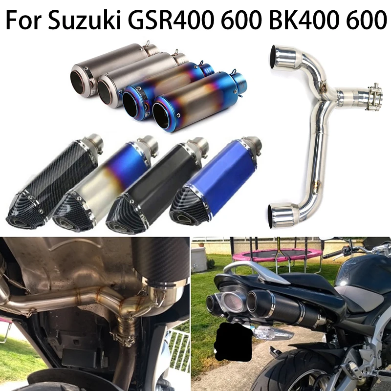 

Slip On Full Systems Motorcycle Exhaust Middle Link Pipe Muffler Pit Bike For Suzuki GSR400 GSR600 BK400 BK600 GSR BK 400 600