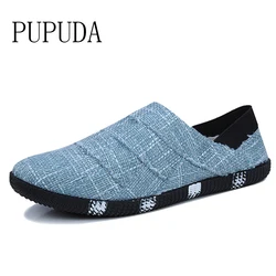 PUPUDA Men Casual Shoes Breathable Espadrilles Men Slip On Loafers Comfortable Shoes Sneakers Men Fashion Canvas Shoes Loafers M