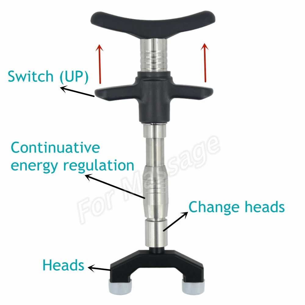 Spine Adjustment Tool Manual Spine Gun Portable Spine Correction Massage Gun Black Six-function Head Spine Relaxation Massager