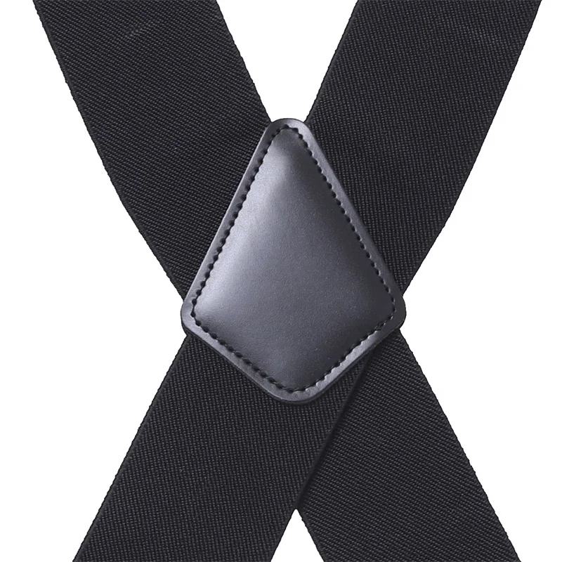 120cm Long Suspenders Plus Size Men Pants X Back  Strong Clips 5cm Width Braces With X-back Trousers Man Braces Strap