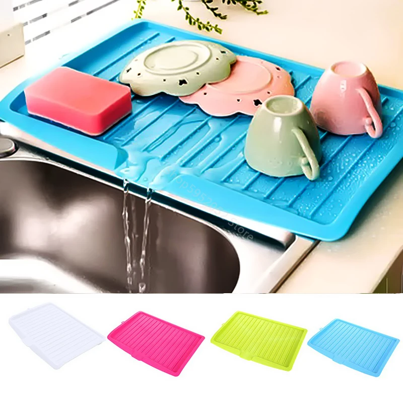 

Drain Rack Kitchen Plastic Dish Drainer Tray Large Sink Drying Rack Worktop Organizer drying rack for dishes kitchen Organizer