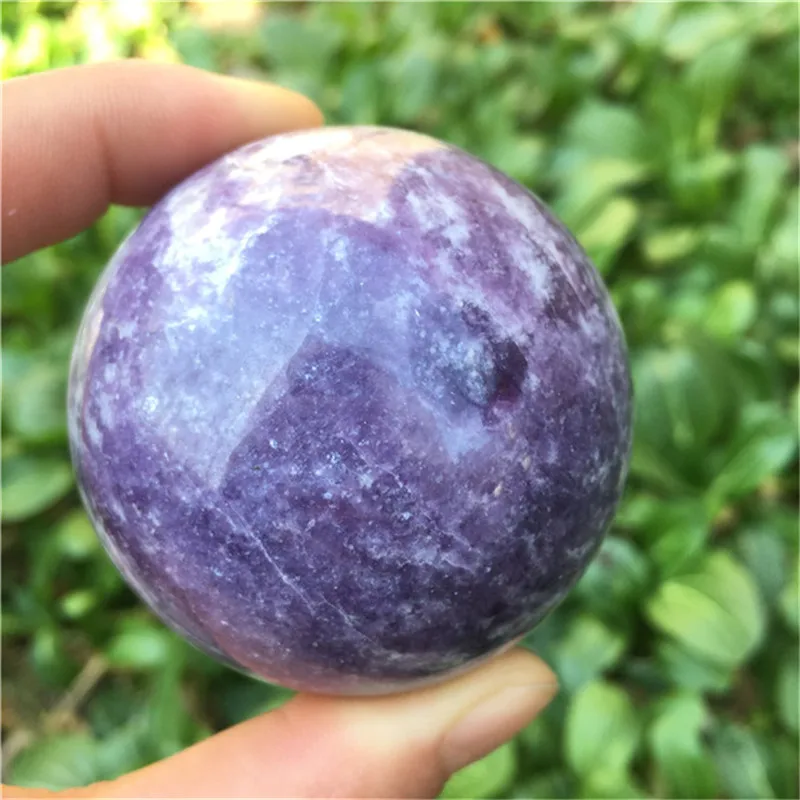 Natural quartz  purple Lepidolite sphere ball crystals healing stones for home decoration