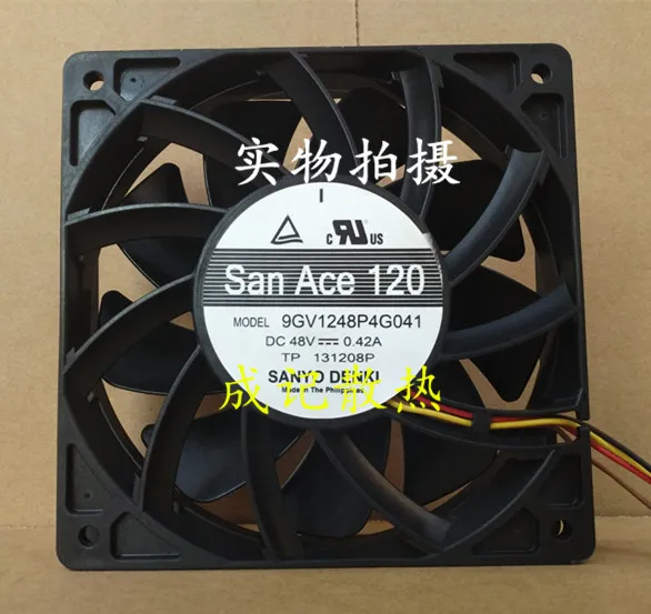 SANYO DENKI 9GV1248P4G041 DC 48V 0.42A 120x120x25mm 4-wire Server Round Fan