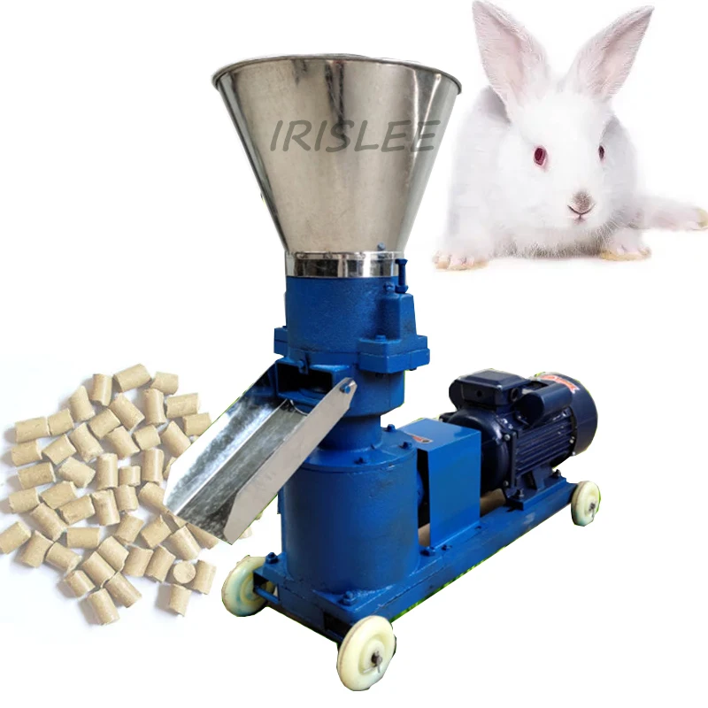 

Pellet Machine 60-100kg/h Feed Wood Pellet Mill 220V 4KW/380V 3KW Farm Animal Feed Granulator 2.5/3/4/6/8mm Optional