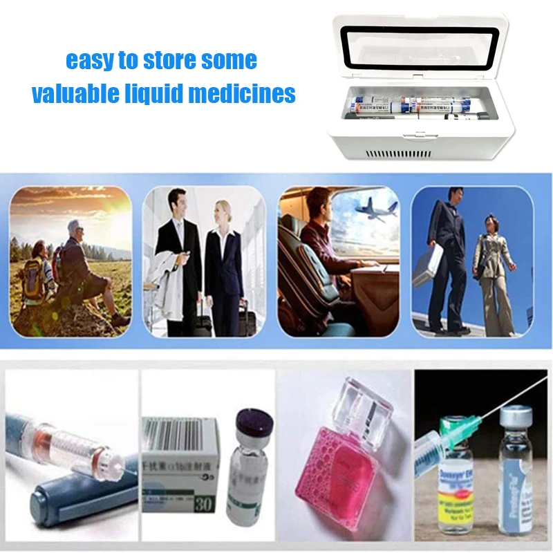 Portable Travel Insulin Fridge Box Insulin Cooler Cooling Medicine Refrigerator Smart LCD Display Pill Case