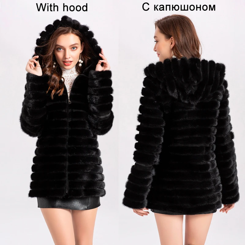 Natural Fur Coats Winter Women Mink Fur Coat Female Genuine Leather Jackets Ladies Oversize Warm Thick Detachable Long 2023 New