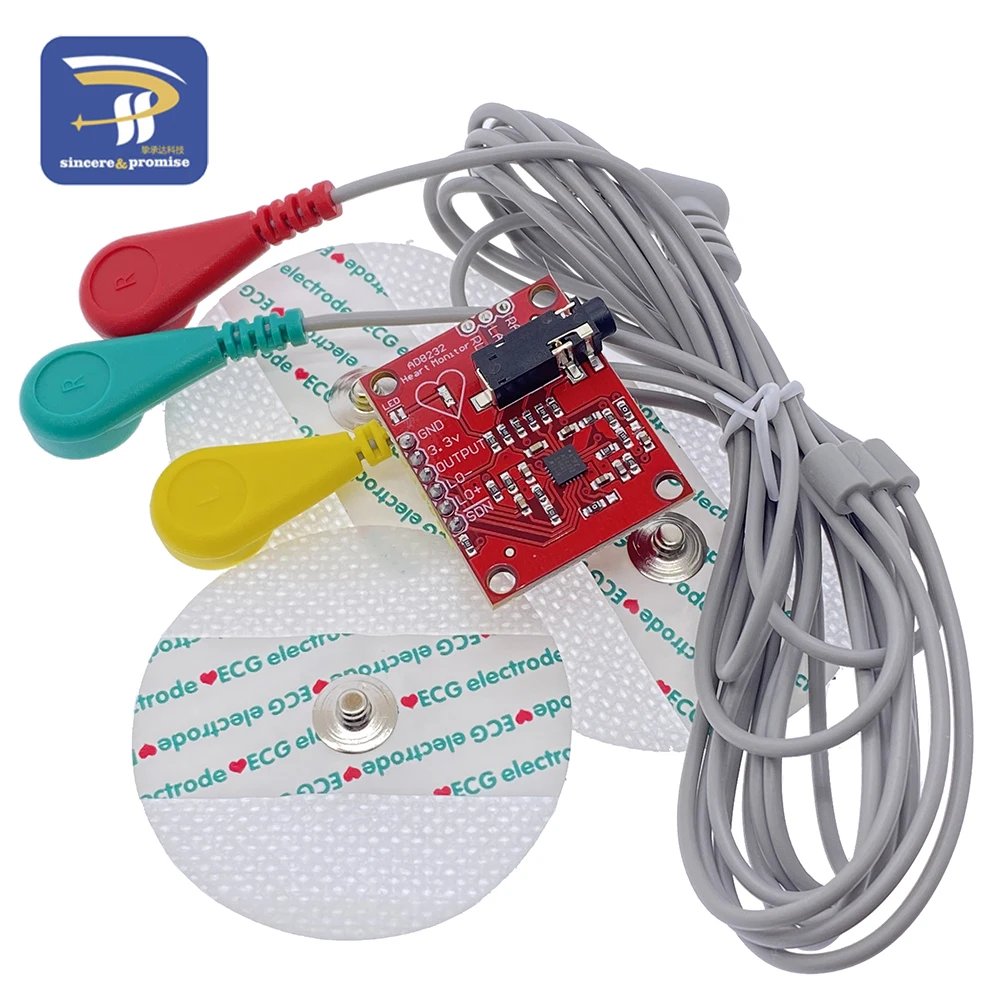 AD8232 ECG Physiological Measurement Heart Pulse Single Lead Heart RateMonitor Sensor Module for Arduino UNO R3 diy kit