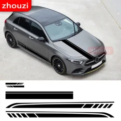 For Mercedes Benz W176 W177 A Class A45 AMG A200 A180 Edition 1 Car Style Side Stripe Hood Bonnet Decal Sport Racing Sticker