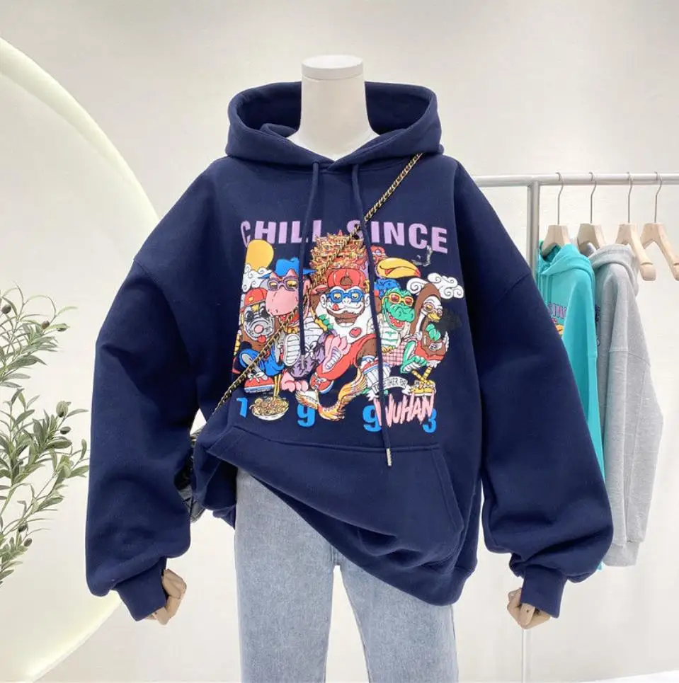 

Oversized Harajuku hoodie 2021 Summer ladies pullover Regular sweatshirt women long sleeve pullover tops sweatshirt women