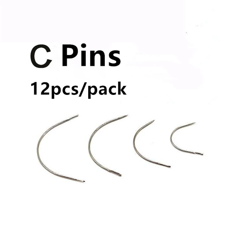 C Type Curved Needle For Hair Weaving Cap Wigs Needles For Hair Extension 12Pcs/Pack 6Cm/9Cm Needles Accessories For Wig Making