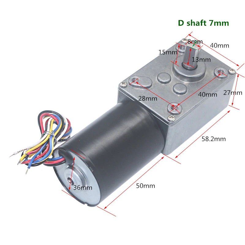 

Brushless Gear Worm Motor DC 12V 24V High Torque 70KG.CM Speed 12rpm-471rpm BLDC Motors PWM Forward Reversed 5840-3650