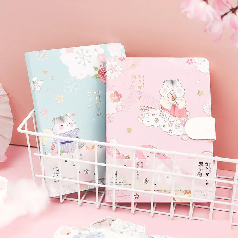 SKYSONIC 112 Sheets Sakura Series Notebook Gird+Dot+Blank+Line Inner Pages 6 Designs Classical Agenda Journal Dairy Book