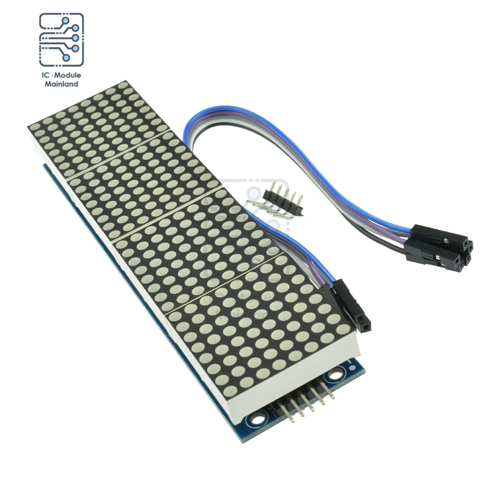 

MAX7219 Dot Matrix Module LED Microcontroller Display Module for Arduino 4 In 1 with 5P Line MCU LED Display Control Module